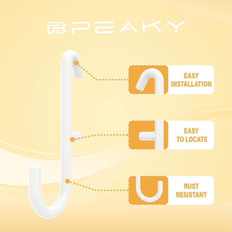 BFPeaky Pegboard Hooks ONLY for IKEA Skadis Pegboard, White, Pegboard Accessories, Compatible with IKEA SKADIS Pegboard, 16 Pack - Image 3